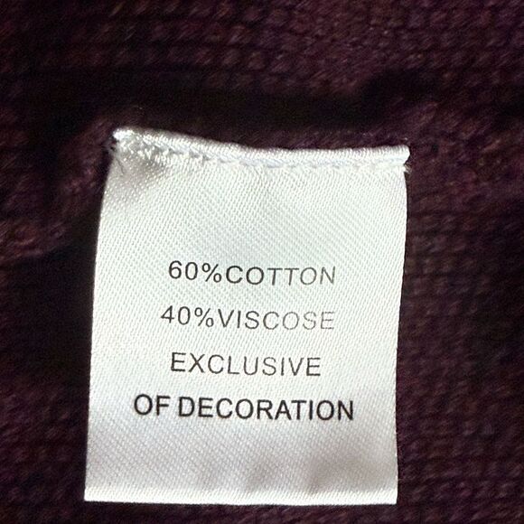 Tailorbyrd Mens Luxe 1/4 Zip Mock Neck Pullover  Burgundy Sweater. Size Large. - Picture 7 of 8